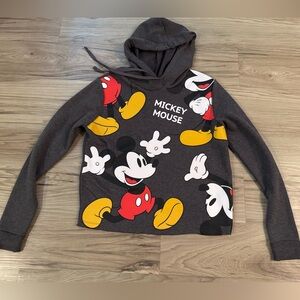 Disney Mickey Mouse Gray Hoodie Women Size S